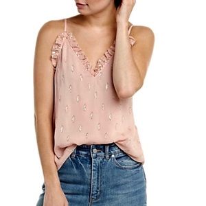 Rebecca Taylor MIXED METALLIC CLIP CAMI